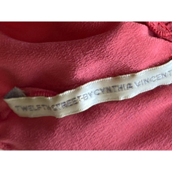Twelfth Street by Cynthia Vincent 100% Silk Slip Dress Coral Pink Petite P - Picture 3 of 4